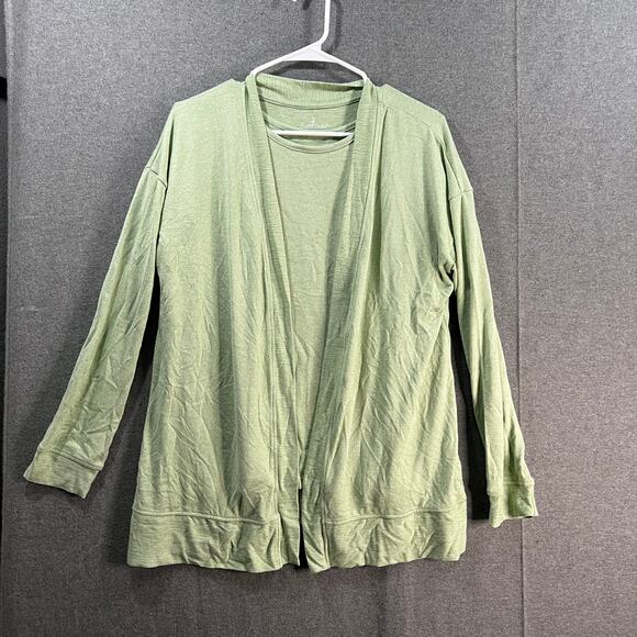 Cuddl Duds Seriously Soft 2-Piece Tee & Wrap Set Hthr Quiet Green Medium - Picture 1 of 12